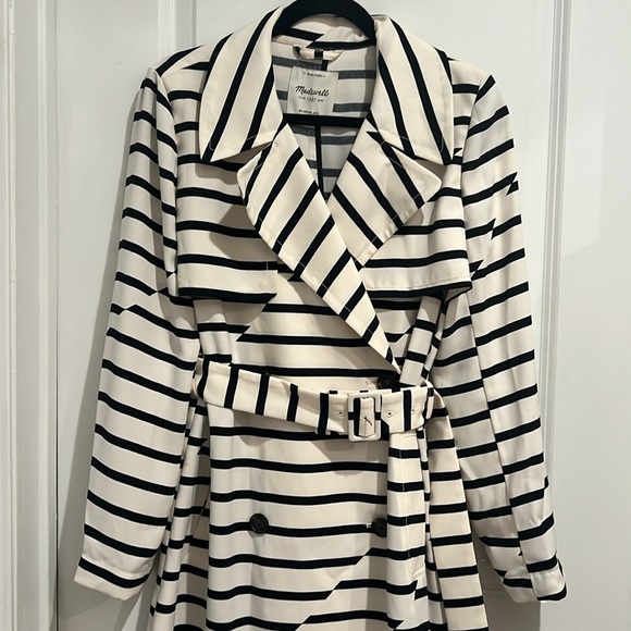Madewell Parcel Stripe Trench Coat - Picture 2 of 12